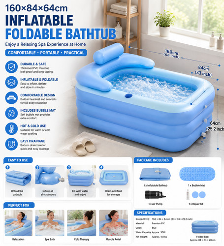 Foldable inflatable bathtub - inflatable,