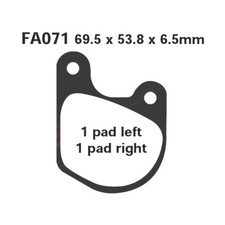 PAIR OF PADS EBC V FA071V FOR HARLEY 1340 FXS LOW RIDER 1979-1981
