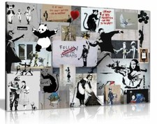 Banksy montage collage - montage, canvas