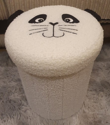 Panda folding ottoman white - panda,
