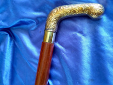 BRAND NEW BRASS LEAF DERBY WOODEN WALKING STICK UK SELLER