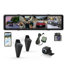 12 Inch Mirror 4ch Cameras Car DVR Dash Cam WiFi APP Video Recorder 360 View GPS