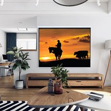 72/84/92/100/120 in Electric Motorised / Manual Pull-Down Projector Screen Home