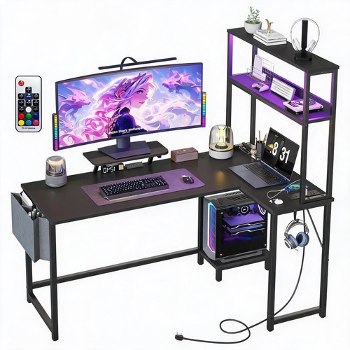 Shaped gaming desk led - gaming,