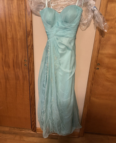 Femme blue chiffon beaded - la,