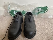 Hi-Tec Golf Shoes Black Studded UK 7 Oxford BNWT Smart Faux Leather Deadstock