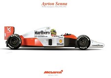 Ayrton Senna Illustration Poster A3 F1 Grand Prix World Champion Mclaren-MP4-6
