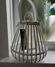  Next home garden Rattan white large Lantern Candle Holder decorative In Outdoor