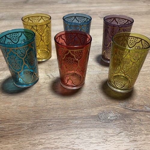Moroccan tea glasses set 6 - glasses,