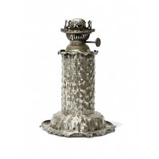 Christpher Dresser , Hulkin and Heath silver plate oil lamp.
