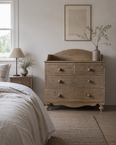 Large victorian pine chest - pine, of