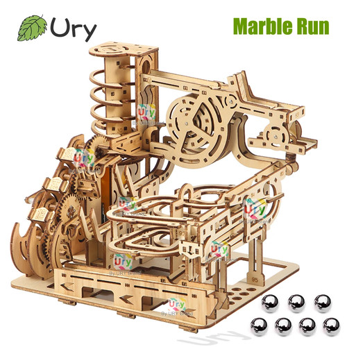 Wooden marble run puzzle - marble,