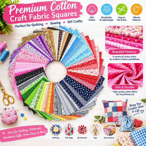 7pcs mixed cotton fabric - mixed,
