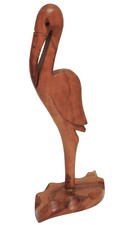 Carved bird figurine stork