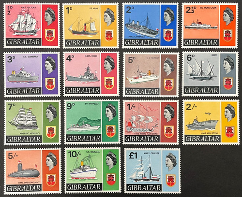 Gibraltar 1967 ships set - 1967,, ships,