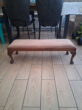 Long Vintage Wooden Footstool/