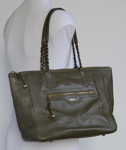 Olive green leather shoulder - green,