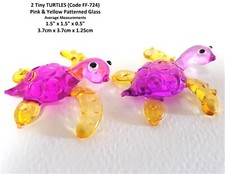 2 Miniature GLASS TURTLE Glass