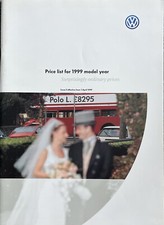 Volkswagen VW UK Price List Brochure 1999 Polo Passat V6 Syncro Golf V5 GTi 1.8T
