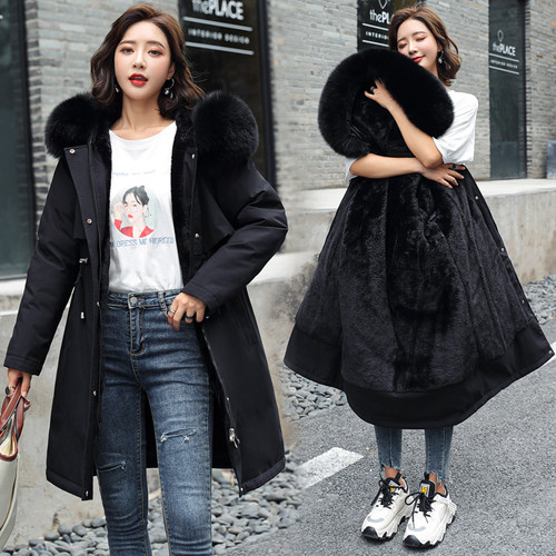 Women fleece lined parka - lined,
