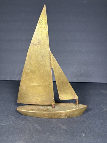 Vintage brass sailboat - brass,