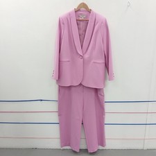 Hobbs Cropped Trouser Suit UK 18-20 Pink Viscose Blend Smart Occasion RMF31-SM