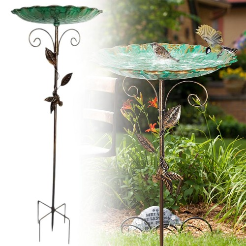Outdoor vintage iron bird bath - iron,