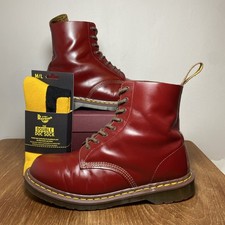 Dr Martens Docs 1460 Vintage Red Quilon Leather Made In England UK 9.5 EU 44