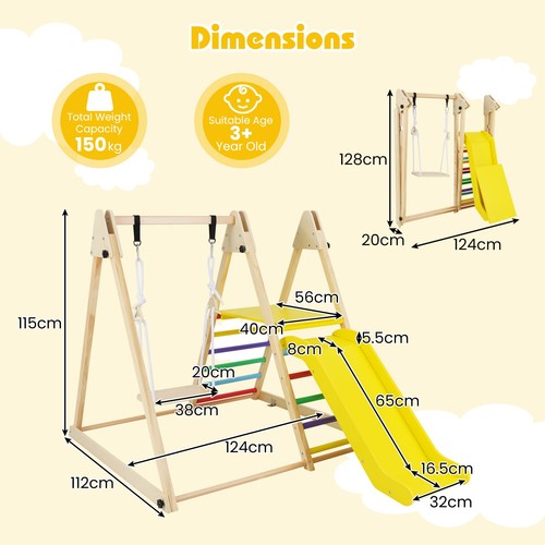 Foldable wooden climbing toys - wooden,