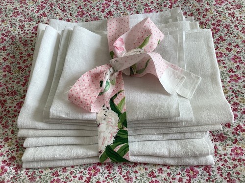 Vintage french linen remnant - linen,