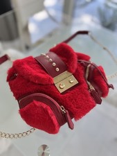 GUESS LAVI Red Faux Fur Mini