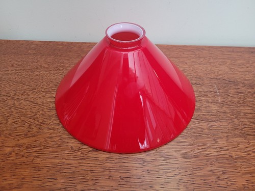 Red cased glass coolie - cased, shade