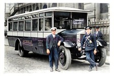 ptc4423 - Yorks. - Early Hebble Bus Services Bus & Crew in Halifax - print 6x4