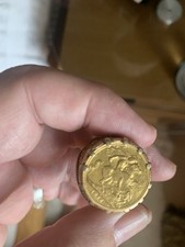 Gold Full Sovereign Ring 9ct RARE  Mount Size W 17 gram 