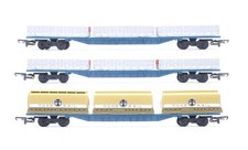 HORNBY TRIANG 'OO' GAUGE R637/R632 RAKE OF 3 ASSORTED CONTAINER FLAT WAGONS