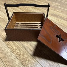 Vintage Wooden Tea Box with