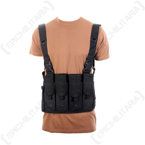 Black pocket chest rig - black, army