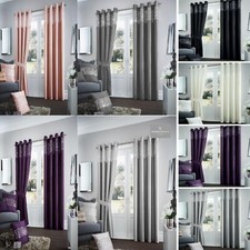 FAUX SILK EYELET CURTAINS