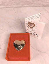 The Variety Club Vintage Gold Heart Pin Badge 1999 Hand Print Collectable In Box
