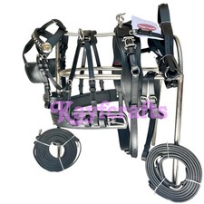 Black Oiled Full Grain Leather Driving Harness Complete set For Single Horsecart