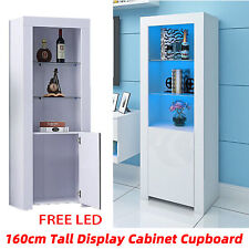 High Gloss Living Room Furniture LED Stand Tall Unit Cabinet Display Sideboard