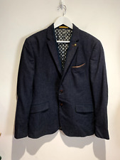 Ted Baker London Jacket Blazer Blue Size 5 XL Men's Wool Blend Lined
