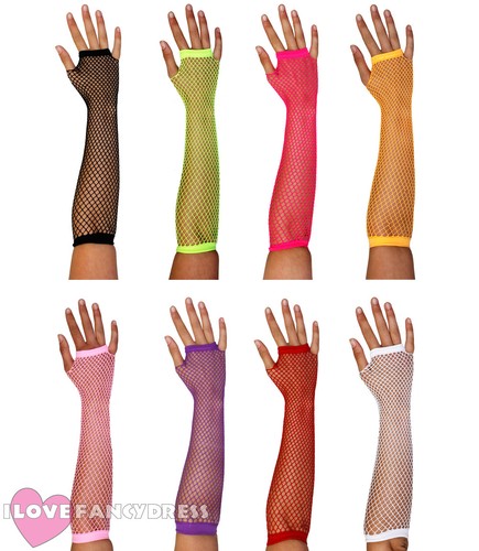 Long fishnet gloves 1980s - long,