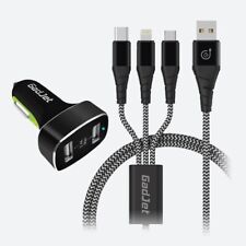 Multi Car Charging Cable 3 In 1 USB Type-C iPhone 2-USB Ports 1.2M with 3.4/2.1A