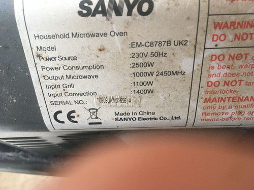 Sanyo microwave parts - lot,