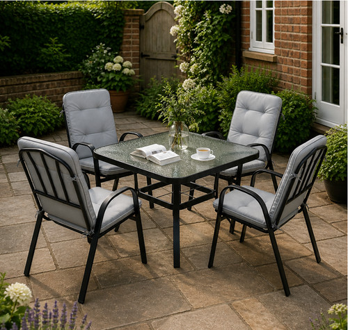 Garden dining table and chairs - and,