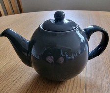 London Pottery Grey Globe Teapot 1-2 Cup Ceramic Made In England Excellent
