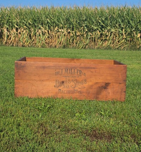 Large antique wooden crate - antique, j