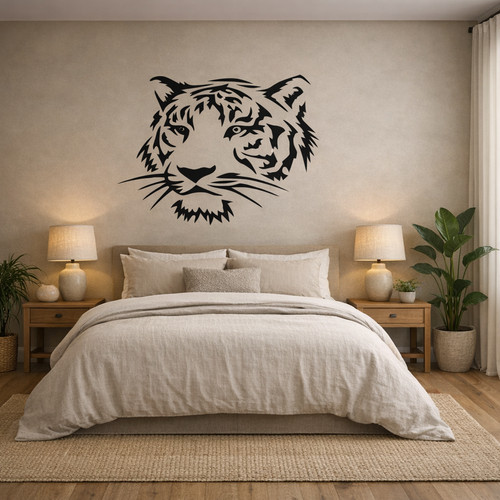 Tiger head vinyl wall art - vinyl,