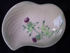 Shorter & Sons Staffordshire English Pottery. 6 1/2" dish with scottish thistle